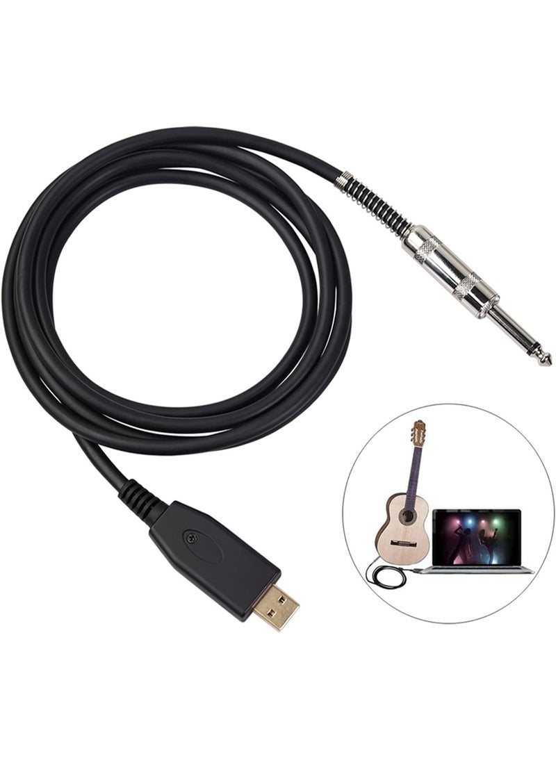 محول الصوت للكمبيوتر / ماك تسجيل الغيتار إلى واجهة USB - أسود - Image 3